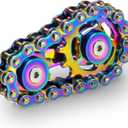 Christmas Stocking Stuffers Gifts for Teens Boys Metal Fidget Spinner Toys for Adults Figette Bike Chain Roller Cool Gadgets ADHD Anxiety Stress Relief Items Figet Desk Offices EDC Men Valentines Day (Rainbow, 1pc)