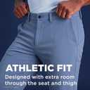 Haggar Mens Sport Travel Performance Athletic Fit Flat Front Stretch Casual Pant (Gray)