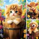 100 Piece Flower Sea Animals Puzzle for Kids Ages 4-8 - Cat Dog and Cow Puzzle - Large Puzzles for Senior Jigsaw Puzzle for Kids Ages 4-6 6-8 8-10 Year Old Educational Puzzles Toys 3-Pack