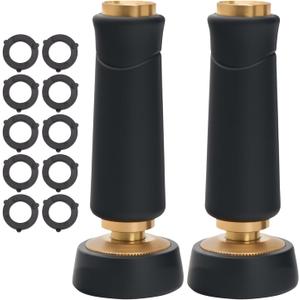 Brass Hose Nozzle, Heavy-Duty Sprayer for Garden Hoses, High Pressure Adjustable Twist Hose Nozzle, Spray Gun Rubber-Coated, Extra 10 Rubber Washers, 2 Pack