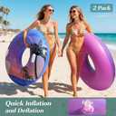 HeySplash Pool Floats, Pool Tubes for Adult, Inflatable Pool Floats Fun Pool Floaties for Swimming Pool Beach Lake River Party Decoration Toys (16.57"L x 16.5"W)
