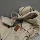 Momcozy Newborn Carrier WeeSnug- Lightweight and Cozy Comfort for 7-25 lbs, Ergonomic Cross-Back Support, Effortless to Put On, Hands-Free Baby Carrier with Lumbar Support, Khaki