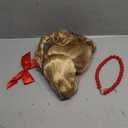 Koonfan Christmas Blonde Wig with Red Bow and Necklace Girls Women Long Braids Christmas Costume Wig Accessory