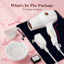 Travel Hair Dryer with Diffuser and Concentrator, Dual Voltage Hair Dryer (110V-250V) for European Trips, Compact Portable Blow Dryer for Women & Men with EU&UK Plug