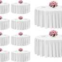 VEVOR White Round Tablecloths 10 Pack, 132 Inches in Diameter, Stain- & Wrinkle- Resistant, Machine Washable Table Clothes, Polyester Fabric Table Covers for Wedding, Party, Banquet, Formal Events