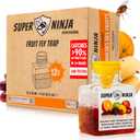 Super Ninja Fruit Fly Traps for Indoors - 12 Pack, Highly Effective Fruit Fly Catcher for Indoor Use for Home & Kitchen, Up to 3 Weeks of Performance per Bottle, Kid & Pet Friendly