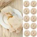 Mixweer 100 Pieces Gauze Cheesecloth Napkins 19.7 x 19.7 Inch with Wrinkled Decorative for Home Wedding Rustic Table Decoration(Beige)