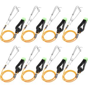 8 Pcs Fishing Downrigger Release Clips Release Snap Weights Clips with Downrigger Line for Offshore Fishing Planer Board Weight Kite Trolling, 17"