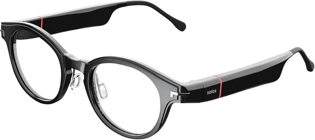 SOLOS Smart Glasses AirGo 3 Argon 8 | Shiny Black | Powered by ChatGPT | Stereo Speakers | Blue Light Blocking | Bluetooth | USB C Charging | Compatible with iOS and Android