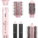 L'ANGE HAIR TurboStyle All-in-One Air Styling & Drying System | 5-in-1 Attachments with Auto-Wrap Curlers & Volumizing Brush | Fast-Drying Brushless Motor Dryer | Dual Voltage | All Hair Types (Blush)