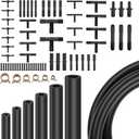 Automotive Vacuum Hoses kit with 6-Pcs 5Ft Vacuum Hose & 64-Pcs Hose Connectors & 24-Pcs Hose Clamps, Vacuum Silicone Hose Kit Used in various automotive piping systems (94-Pcs)