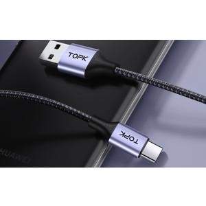 TOPK USB C Charger Cable, 3A QC3.0 USB A to USB C Fast Charging Cable, Nylon Braided Data Sync Cord Compatible with Galaxy S22 S21 S20 S10 S9 S8 Plus Note 20 10 9 and More
