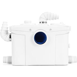 1200W Macerator Pump with PCB Function Toilet Pump Utility Sink Pump Upflush to 39.4FT 2800GPH Macerating Toilet System with 4 Water Inlets 2 Outlets for Toilet Sink Shower Laundry Kitchen Basement