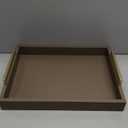 Decorative Coffee Table Tray - Ottoman Tray - Breakfast, Drinks, Liquor Serving Platter - from Farmhouse to Modern - Matte Finish - Champagne Gold Handles - Mocha