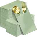 Seajan 120 Pcs Sage Green Linen Feel Napkins 2 Ply Sage Green Wedding Napkins Disposable Soft Linen Dinner Guest Hand Towels for Wedding Bridal Baby Shower Decorations Supplies