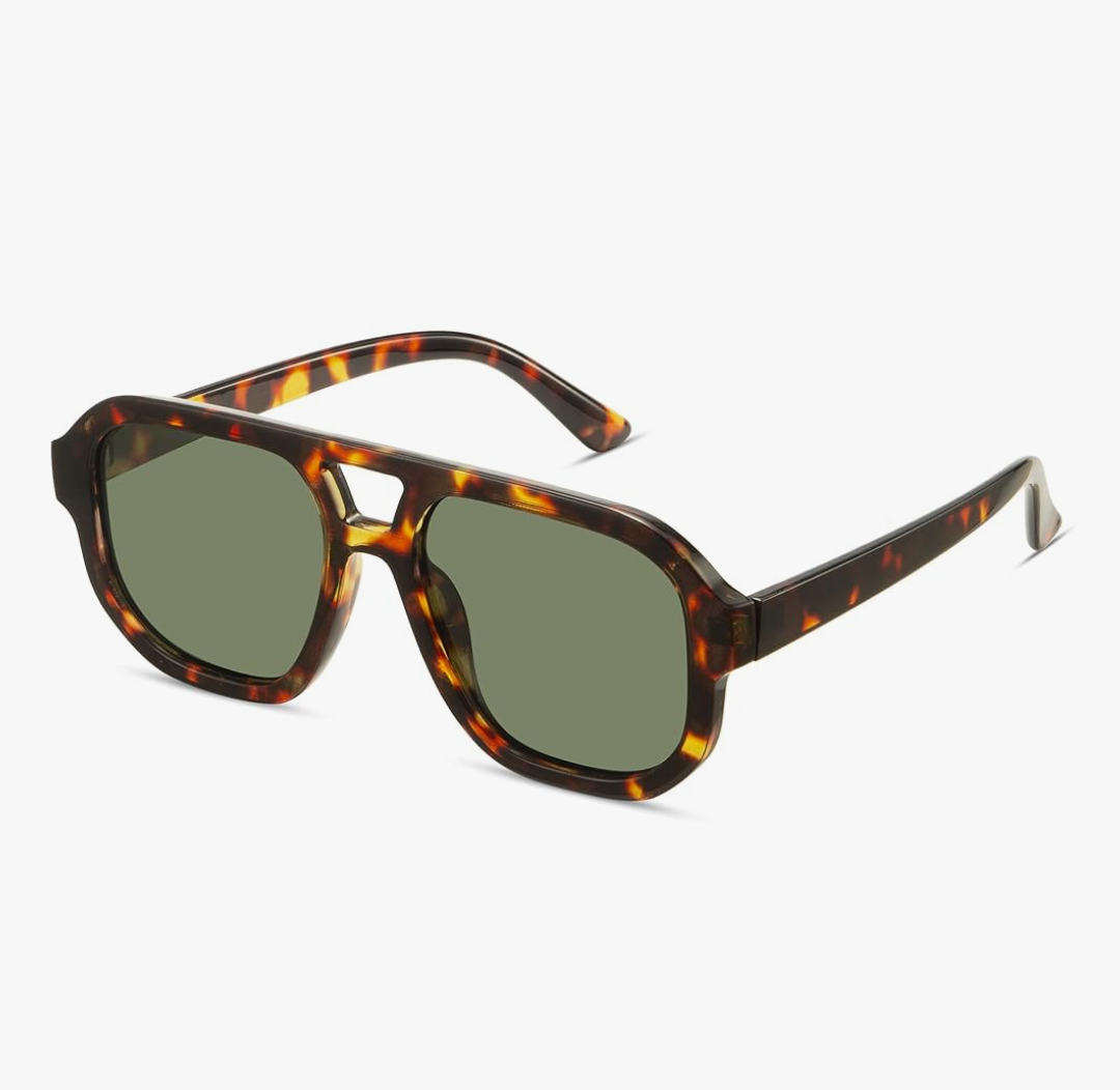 livho Trendy Polarized Square Aviator Sunglasses Women Men Square Eyewear Frame, Retro Sun Glasses for Women Men 2025 Shades