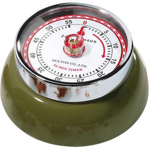 Zassenhaus Magnetic Retro 60 Minute Kitchen Timer, 2.75-Inch, Olive