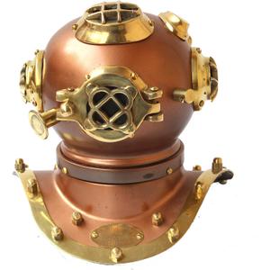 Vintage Handmade Marine Divers Diving Helmet Miniature US Navy Copper Finish Scuba Diving Divers Helmet Movie Prop Collectible Helmet Home & Table Decor