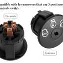 Ignition Switch 925-04228 Fit for Cub Cad et Mower - 3 Position Key Switch Compatible with Cad RZT-42 RZT-50 RZT-54 Riding Mower, Troy-Bilt Mustang XP 42 50 Zero Turn Mower, Compatible with 725-04228