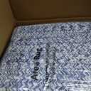 ROYHOME 8x10 Area Rug Machine Washable Rug for Living Room Print Braided Accent Rug Stain Resistant Non-Slip Carpet Farmhouse Solid Printed Textured Floor Cover for Home Decor, Blue