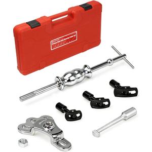 8 Piece Slide Hammer Puller and Rear Axle Bearing Removal Tool, Axle Seal and Bearing Remover Set with Slide Hammer Yoke and 3 Rear Axle Puller Adapters