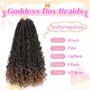Goddess Box Braids Crochet Hair 14 Inch, 9 Packs Bohomian Box Braids Crochet Hair for Black Women, Pre-Looped Crochet Braids with Curly Ends (14 Inch (Pack of 9), T30)