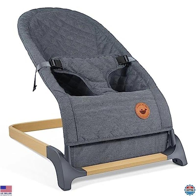 ANGELBLISS Baby Bouncer, Portable Bouncer Seat for Babies, Infants Bouncy Seat with Cotton Fabric, Natural Vibrations (Grey) ANGELBLISS Baby Bouncer, Portable Bouncer Seat for Babies, Infants Bouncy Seat with Cotton Fabric, Natural Vibrations (Grey)