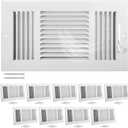 Wesiti 10 Pcs 12 x 6 Inch Vent Covers for Home Ceiling HVAC Sidewall Air Register 3 Way Vents Wall Register Solid Steel Manual Adjuster for Home Bathroom Toilet Office (Black)