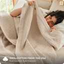 Bedsure 100% Cotton Muslin Blanket 8-Layer Queen, Breathable & Substantial Oeko TEX Gauze Bedding, PureWoven All-Season Moisture-Wicking Comfort, Softens After Wash, Linen Beige, 90"x90"