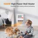 9815WH Large Capacity Electric Wall Heater with Built-in Adjustable Thermostat and Silent Motor, Overheat Protection, 1500 Watts, 120/240 Volts, White