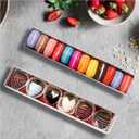 RomanticBaking 50 Pack Long Strawberry Boxes Macaron boxes Truffle Boxes Cocoa Bombs Boxes Cookies boxes Bakery Boxes(12x2, 2x2 Inches)