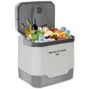 35 Quart (33 L) Electric Cooler & Warmer, Portable Car Refrigerator With Automatic Locking Handle, 12V Car Cooler for Vehicle & Trucks, 110V AC Home Power Cord, Plug In Coolers, Grey