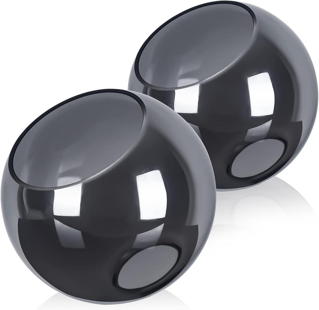 Lighting Fixture Replacement Globes Top Opening Smokey Black Glass Lamp Shades 2 Packs, for Chandelier/Pendant light/Ceiling light, 4.2cm(1.7") of socket base; 13cm(5.12") of globe width