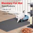 Waretary Cat Litter Box Mat: 36"x 30" Waterproof Kitty Cat Litter Trapping Mat, Easy-clean Double-layer Scatter Control Pad Rug (Grey)