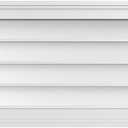38"W x 14"H Rectangle Surface Mount PVC Gable Vent: Non-Functional, w/ 1-1/2" x 2" Brickmould Frame, 38-in. W x 14-in. H