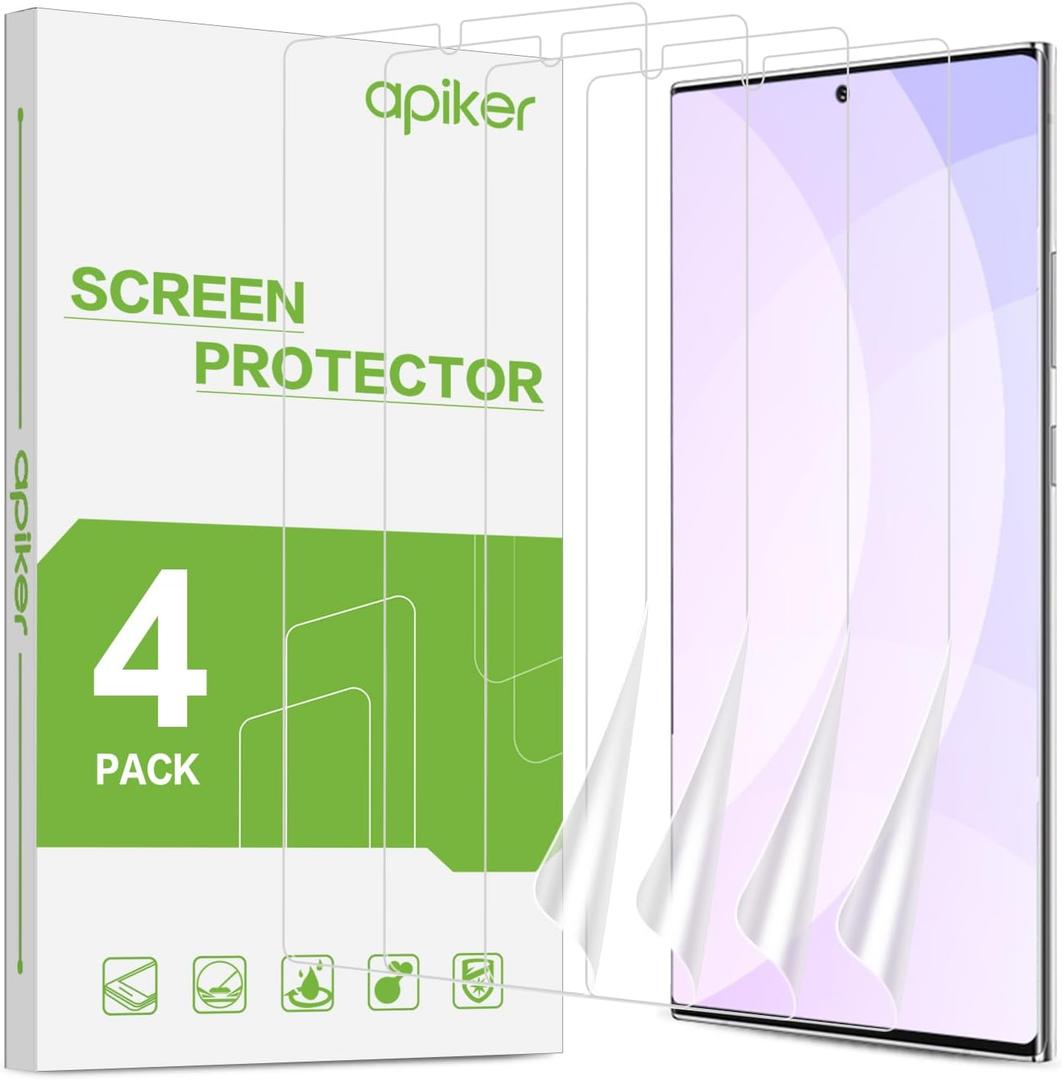 apiker 3 Pack Screen Protector Compatible with Samsung Galaxy Note 10 Plus, Soft TPU Film Support Fingerprint Sensor