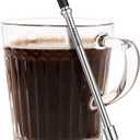 The Original reusable Stainless Steel Coffee and Tea Brewing Straw - Portable Coffee Maker - Stainless Steel Single Serve Strainer - Filter Function for Hot & Cold Brew
