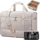 LOVEVOOK Large Travel Duffle Bag, Weekender Bags for Women With Shoe Compartment, Overnight Hospital Bag For Women Labor Delivery, Carry on Bag Personal Item Travel Bag, Yoga Gym Duffel Bag (Apricot)