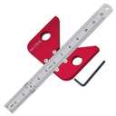 Aluminum Alloy Circle Center Finder, Center Scribe 45/90 Degree Right Angle Line Square Center Finder Measuring Tool, Woodworking Center Finder Ruler with Detachable Ruler, Red