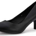IDIFU Women's Classic Low Heels Dress Pumps 2 Inch Kitten Heel Round Toe Office Wedding Shoes,  6.5