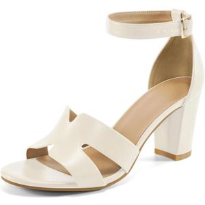 Heels for Fashion Women Wedding: Apricot 7.5 Comfortable Womens Heeled Sandals for Party - Dressy Prom Ladies Buckle Shoes