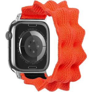 2 x ULTIMAL Scrunchie Band Compatible with Apple Watch Bands 40/41/42mm Orange | Skin-Friendly, Elastic Nylon Scrunchie Watch Strap for iWatch Watch Series 11 10 9 8 7 6 5 4 3 2 1 SE, No Buckle (Orange, XS