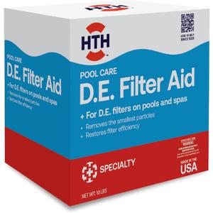 HTH 67121 Swimming Pool Care D.E. Filter Aid, Improve Filtration Efficiency and Water Clarity, 10lb