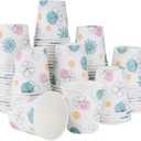 Lamosi 3 oz Bathroom Paper Cups 300 Pack, Floral Disposable Small Mouthwash Drinking Cup for Water, Coffee, Sample, Tasting and Dessert