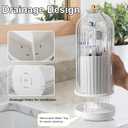 Rotating Toothbrush Holders with Cover, Dustproof Toothbrush Holder with Sliding Lid Electric Tooth Brush and Toothpaste Organizer for Bathroom, Makeup Brush Holder for Vanity, White