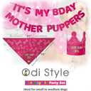 3 x Dog Birthday Party Supplies - Bday Decoration Set - Birthday Girl Bandana for Medium, Large Dogs, Party Hat, Crown and Cute Banner with It's My Birthday Mother Puppers Sign