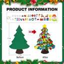 3.2Ft DIY Felt Christmas Tree Set for Kids Toddlers, 34 Hanging Ornaments Felt Christmas Tree with Light Wall Craft Kits for Xmas Party Office Decoration, New Year Door Wall Decorations