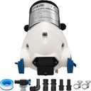 [Upgraded Version] R3526144D RV Water Pump,3 GPM 12V DC 50 PSI Triplex Self-Priming Diaphragm Water Pump Replace R3526144D/03526-144A,Quiet & Auto Shut-Off,for RV Boats Camper Trailers-White