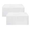 HolidayIdeas Fitted White Tableclothes - 72 x 30 Inch - 2 Pack Rectangle Table Covers for 6 Foot Tables, Polyester Fabric Tablecloths for Christmas, Parties, Wedding, Trade Show
