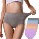 ANNYISON Women's High Waist Cotton Underwear Panties Regular and Plus Size 3XL